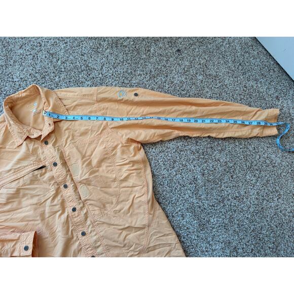 Mountain Hardware Long sleeve, button down, shirt, size LG; Orange, Vintage - Picture 4 of 12